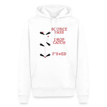 Flipper - Kicker - Football - Cadeaux - Années 80 - Sweat à capuche Premium bio Homme - blanc - Devant - Nico (187cm)