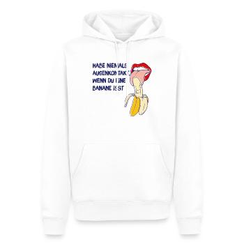 Banana Gift Niemals während des Essens Augenkontakt herstellen - Männer Premium Bio Hoodie - Weiß - Vorne - Nico (187cm)
