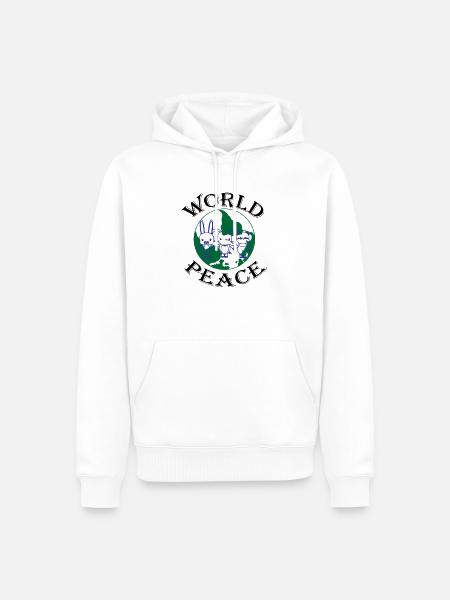 World Peace - Weltfrieden - Männer Premium Bio Hoodie - Weiß