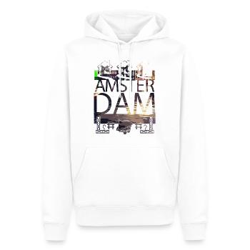 AMSTER-DAM - Men’s Premium Organic Hoodie - white - Front - Nico (187cm)