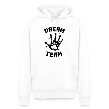 DREAM TEAM Hund Mensch Pfote Hand Liebe Geschenk - Männer Premium Bio Hoodie - Weiß - Vorne - Nico (187cm)