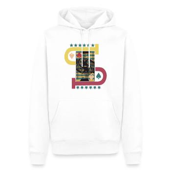 Pik Bube Spielkarte - Männer Premium Bio Hoodie - Weiß - Vorne - Nico (187cm)