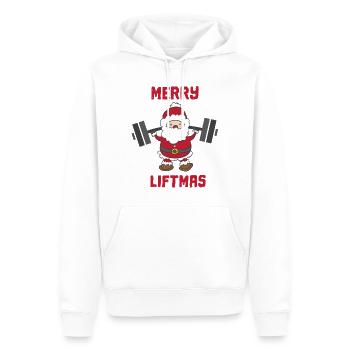 Bodybuilder de Noël Noël X-Mas - Sweat à capuche Premium bio Homme - blanc - Devant - Nico (187cm)