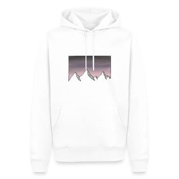 Mountains starry night sky - Men’s Premium Organic Hoodie - white - Front - Nico (187cm)