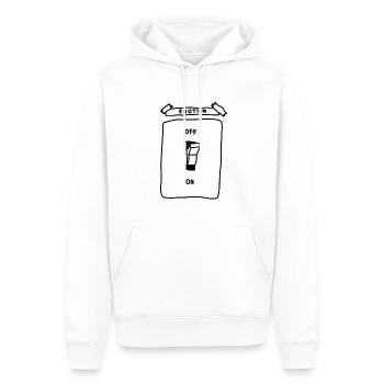 emotion on off / an aus - Männer Premium Bio Hoodie - Weiß - Vorne - Nico (187cm)