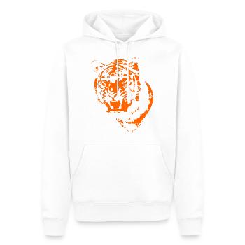 tigre - Sweat à capuche Premium bio Homme - blanc - Devant - Nico (187cm)