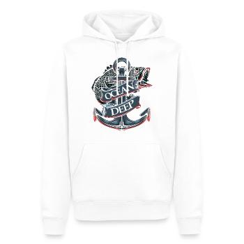 Ocean Deep Anchor - Men’s Premium Organic Hoodie - white - Front - Nico (187cm)