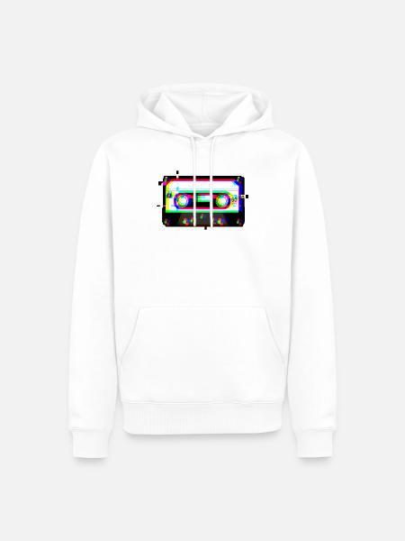 Tape Tape Glitch 90s Retro Vaporwave Esthetisch - Mannen Premium Bio hoodie - wit