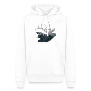 Moose Scandinavia Cadeau Chasseur Deer Antler - Sweat à capuche Premium bio Homme - blanc - Devant - Nico (187cm)