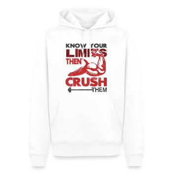 Connaissez vos limites Motivation musculaire - Sweat à capuche Premium bio Homme - blanc - Devant - Nico (187cm)