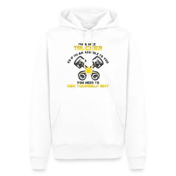 Truck driver truck lorry - Men’s Premium Organic Hoodie - white - Front - Nico (187cm)