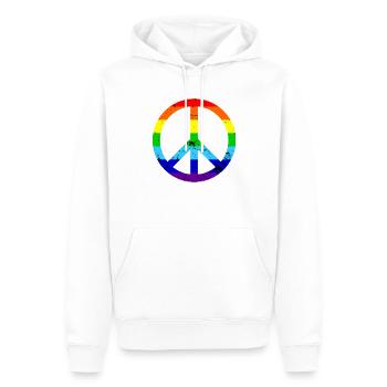 Peacezeichen - Friede und Harmonie-Friedenszeichen - Männer Premium Bio Hoodie - Weiß - Vorne - Nico (187cm)