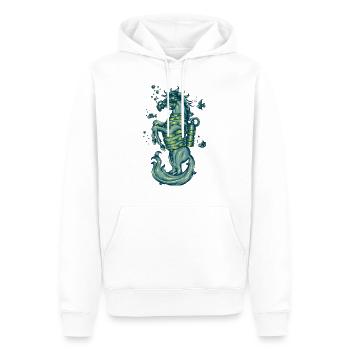 Seahorse plongeur plongée tatouage poisson cheval - Sweat à capuche Premium bio Homme - blanc - Devant - Nico (187cm)