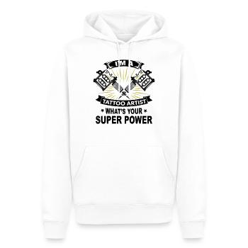 Ich bin Tattoo-Künstler, was ist deine Supermacht - Männer Premium Bio Hoodie - Weiß - Vorne - Nico (187cm)