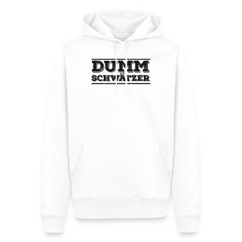 Dummschwätzer - Pfälzer Dialekt - Männer Premium Bio Hoodie - Weiß - Vorne - Nico (187cm)