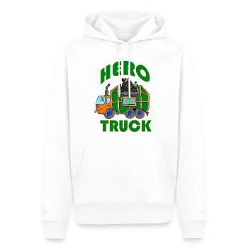 Müllwagen Zur Müllabfuhr Recycling I Geschenkidee - Männer Premium Bio Hoodie - Weiß - Vorne - Nico (187cm)