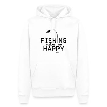 Pêche - Sweat à capuche Premium bio Homme - blanc - Devant - Nico (187cm)