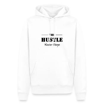 Hustle Hustler Succès Travail Argent Argent - Sweat à capuche Premium bio Homme - blanc - Devant - Nico (187cm)