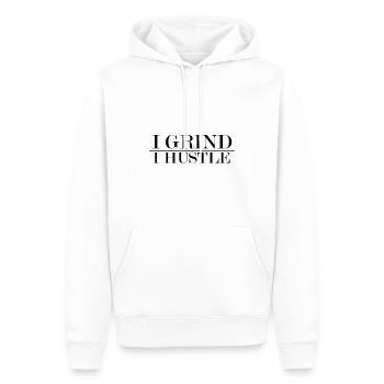 Hustle Hustler Succès Travail Argent Argent - Sweat à capuche Premium bio Homme - blanc - Devant - Nico (187cm)