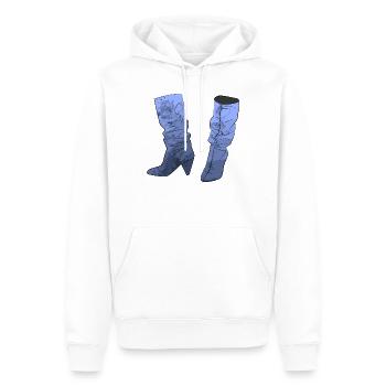Frauen Stiefel Schuh Geschenk - Männer Premium Bio Hoodie - Weiß - Vorne - Nico (187cm)