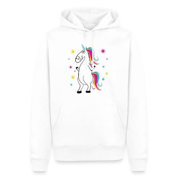 Einhorn - Licorne - Unicorn - Männer Premium Bio Hoodie - Weiß - Vorne - Nico (187cm)