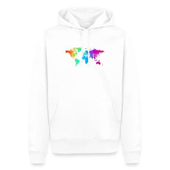 Die Welt Ist Bunt - Männer Premium Bio Hoodie - Weiß - Vorne - Nico (187cm)