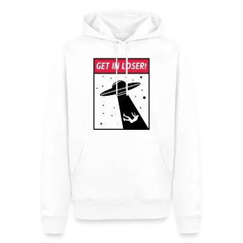 Ufo Alien Entführung - Männer Premium Bio Hoodie - Weiß - Vorne - Nico (187cm)