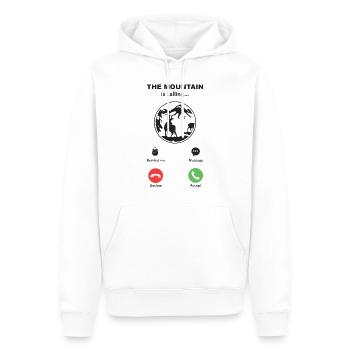 la montagne appelle - Sweat à capuche Premium bio Homme - blanc - Devant - Nico (187cm)