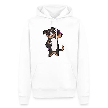 Chien avec un sac de bonbons Retour à l'école de scolarisation - Sweat à capuche Premium bio Homme - blanc - Devant - Nico (187cm)