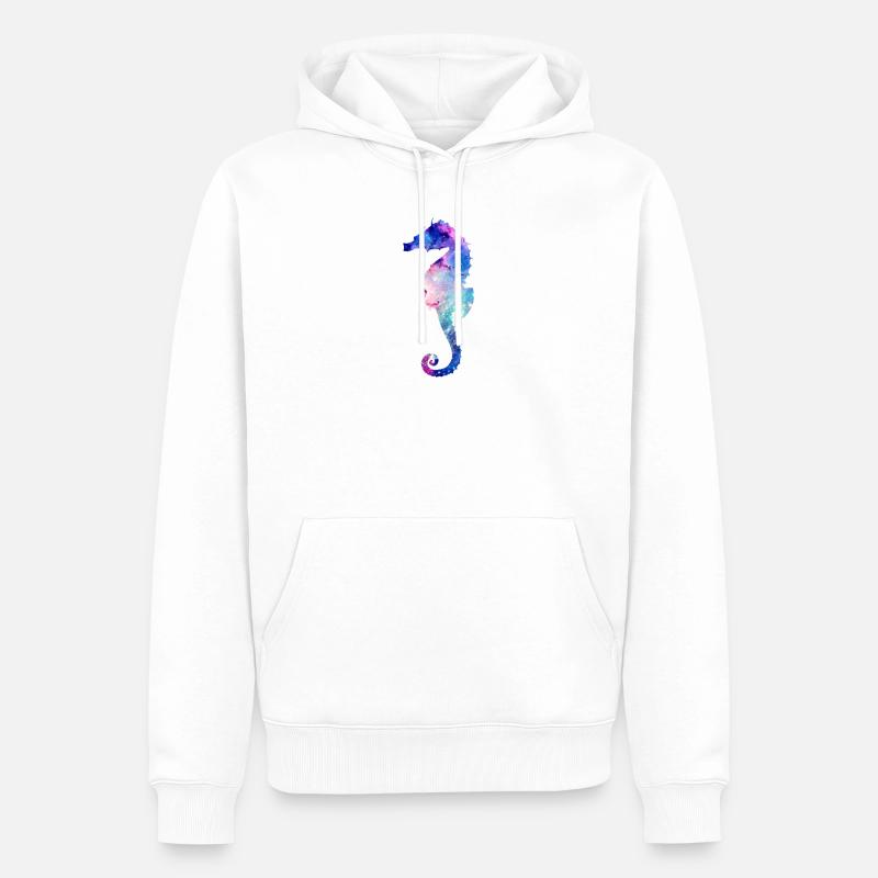 Galaxy Seepferdchen Stern Geschenk - Männer Premium Bio Hoodie - Weiß