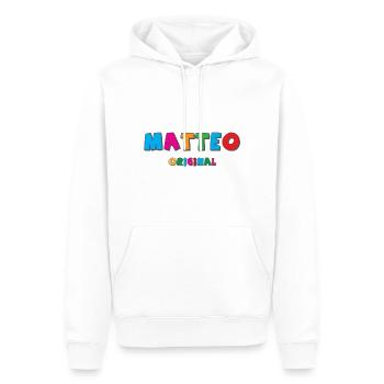 Matteo - Sweat à capuche Premium bio Homme - blanc - Devant - Nico (187cm)