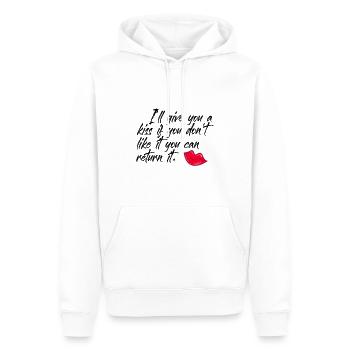 Lustiger Kuss Spruch zum verlieben Flirt T-Shirt - Männer Premium Bio Hoodie - Weiß - Vorne - Nico (187cm)