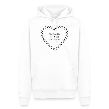 Hundepfoten Herz - Männer Premium Bio Hoodie - Weiß - Vorne - Nico (187cm)