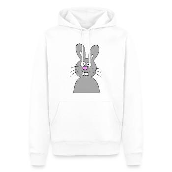 Drôle de lapin - Sweat à capuche Premium bio Homme - blanc - Devant - Nico (187cm)