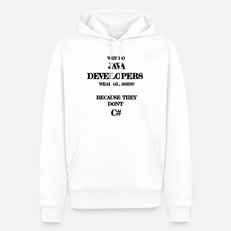 java developers joke Java Developer - Sweat à capuche Premium bio Homme - blanc