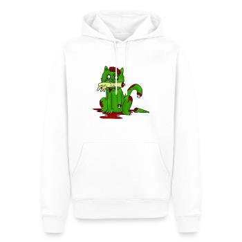 Zombie, cat, halloween, bone, gift idea - Men’s Premium Organic Hoodie - white - Front - Nico (187cm)