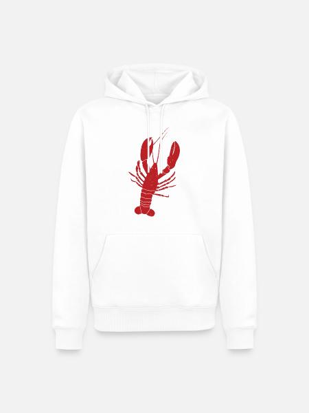 Vintage Lobster Distressed Shirt Red - Lobster Tee - Männer Premium Bio Hoodie - Weiß