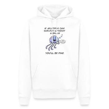 Quallen-Gehirn-lustiger humorvoller Neuheits-Entwurf - Männer Premium Bio Hoodie - Weiß - Vorne - Nico (187cm)