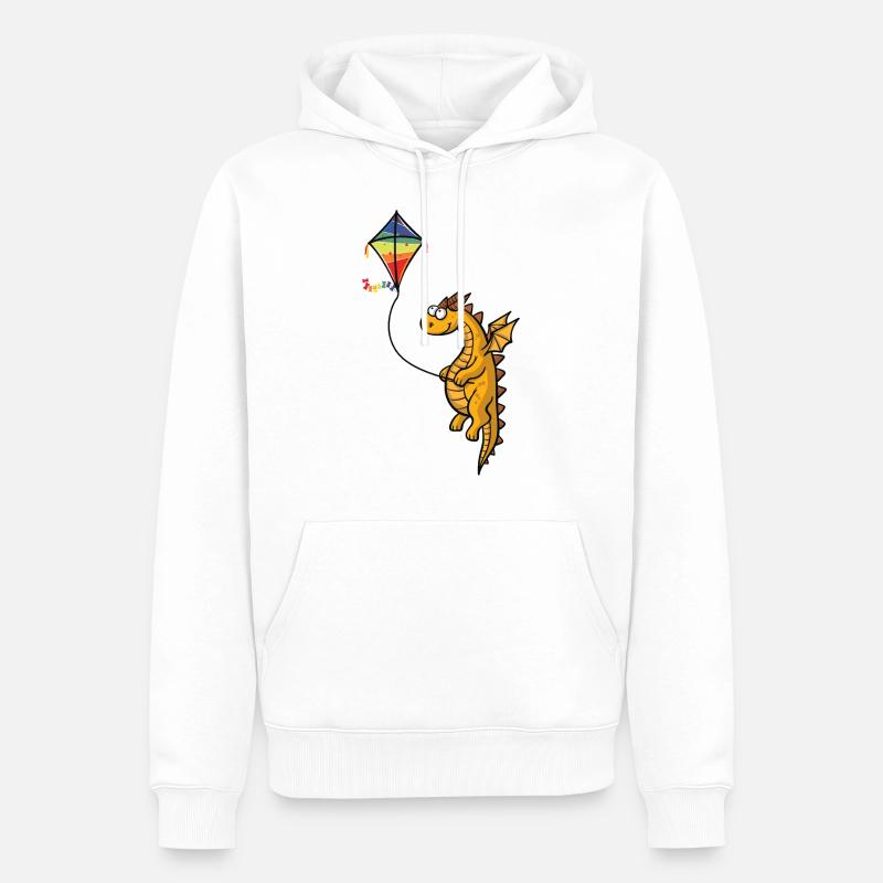 Drache - Männer Premium Bio Hoodie - Weiß
