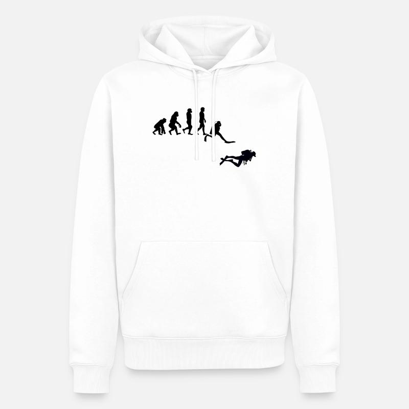 Evolution Plongée - Sweat à capuche Premium bio Homme - blanc