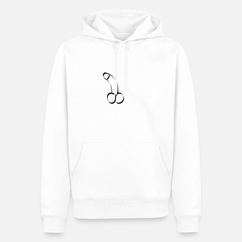 Pénis bite support gode - Sweat à capuche Premium bio Homme - blanc