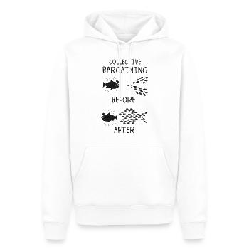 Kollektiv-Verhandlungs-Proarbeitsverband-Arbeitskraft-Protest-Licht - Männer Premium Bio Hoodie - Weiß - Vorne - Nico (187cm)