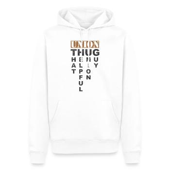 Union Thug Pro Labor Union Worker Protest Light - Men’s Premium Organic Hoodie - white - Front - Nico (187cm)