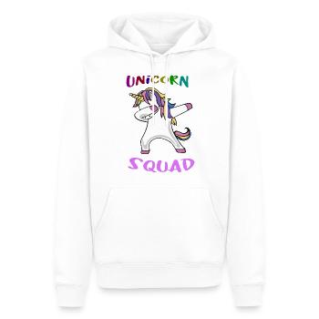 EINHORN SQUAD - Männer Premium Bio Hoodie - Weiß - Vorne - Nico (187cm)
