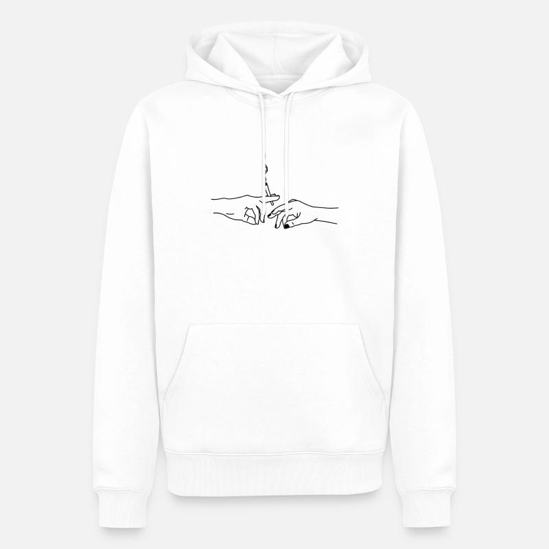 Weed kiffen Marihuana joint - Männer Premium Bio Hoodie - Weiß