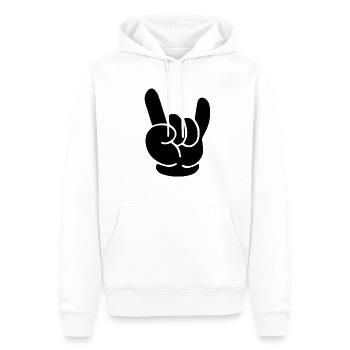 Rock'n Roll Hand Heavy Metal Hard Rock - Sweat à capuche Premium bio Homme - blanc - Devant - Nico (187cm)