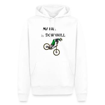 Downhill - Männer Premium Bio Hoodie - Weiß - Vorne - Nico (187cm)