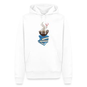 Tee Kaffee Trinken Bücher Lesen Uni Geschenk - Männer Premium Bio Hoodie - Weiß - Vorne - Nico (187cm)