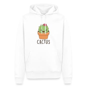 Cactus Cactus Cat Cat Pun Cadeau - Sweat à capuche Premium bio Homme - blanc - Devant - Nico (187cm)