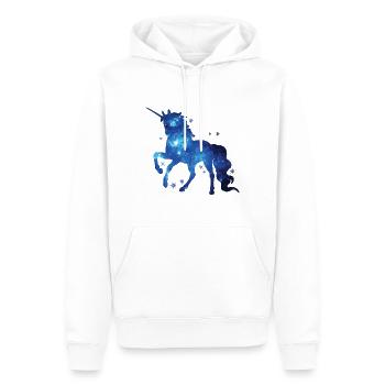 Univers de paillettes Licorne - Sweat à capuche Premium bio Homme - blanc - Devant - Nico (187cm)
